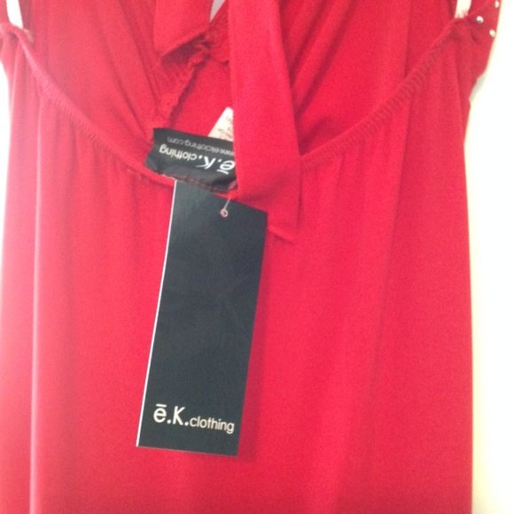 RED SEXY DRESS WITH SEQUINS - SIZE XL - Picture 6 of 6